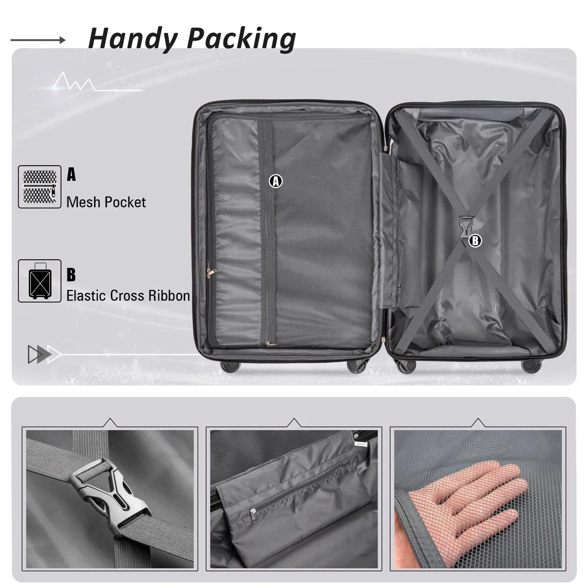 2pcs Durable Luggage Sets with Spinner Wheels and TSA Lock,20inch 28inch