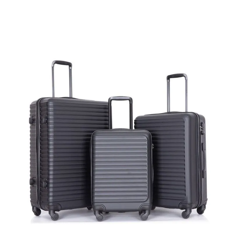 3 Piece ABS Lightweight Suitcase Luggage Sets with Two Hooks,TSA Lock