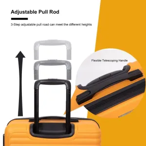 3 Piece ABS Lightweight Suitcase Luggage Sets with Two Hooks,TSA Lock
