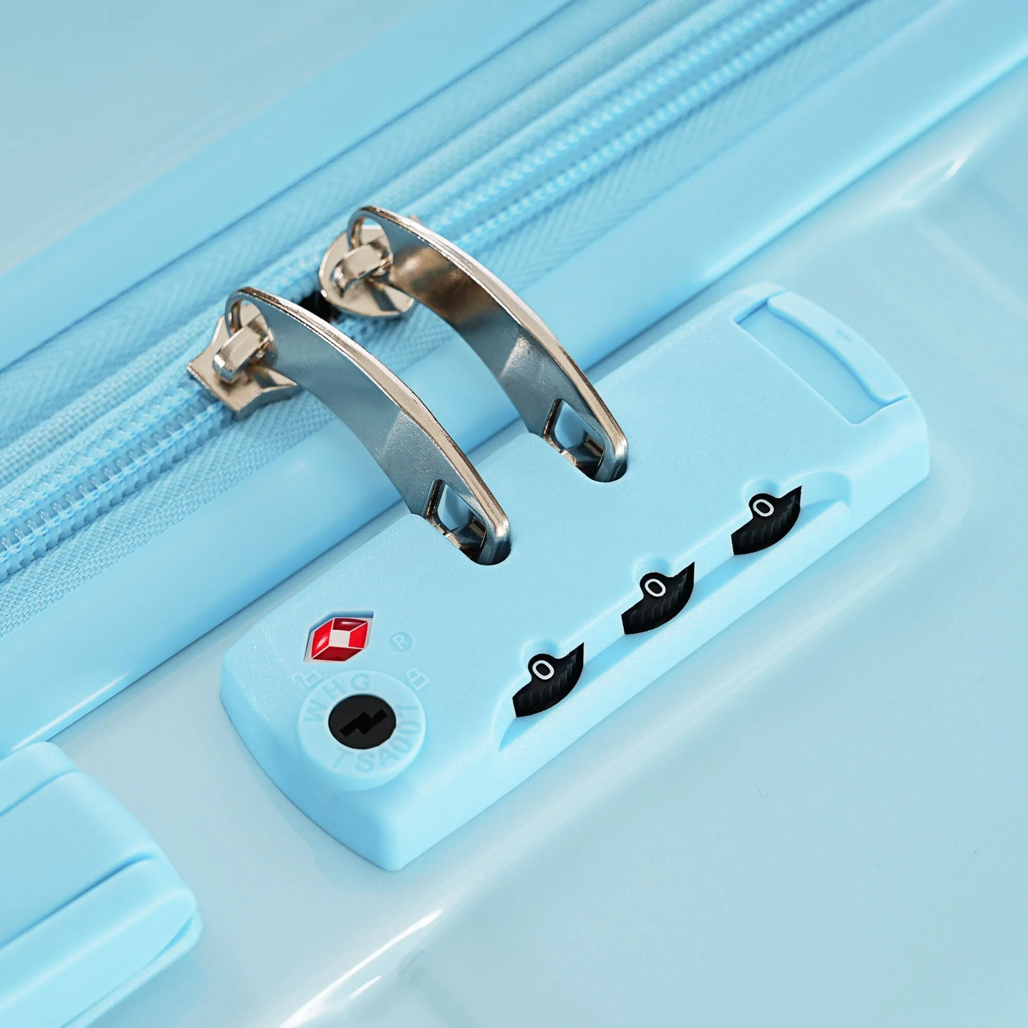 3 Piece Luggage Set with USB Port and Spinner Wheels, Hardsided Lightweight Suitcase with Mesh Pockets