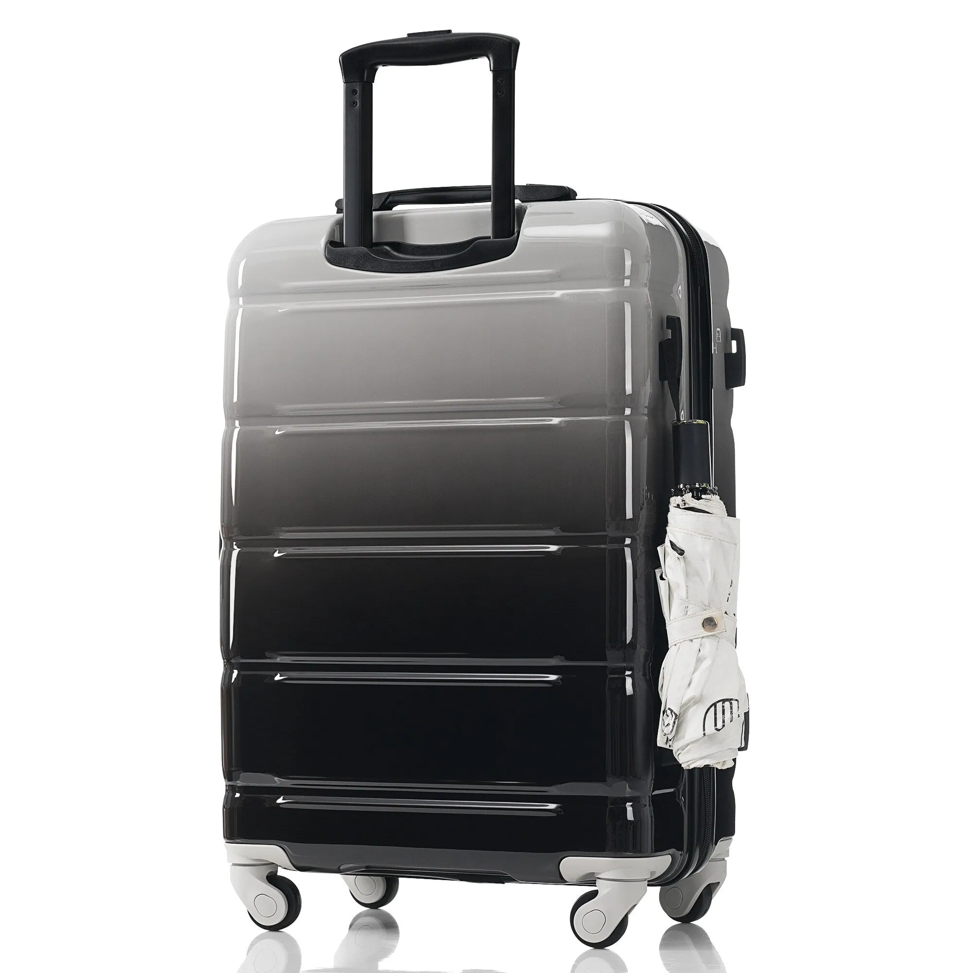 3 Piece Luggage Set with USB Port and Spinner Wheels, Hardsided Lightweight Suitcase with Mesh Pockets