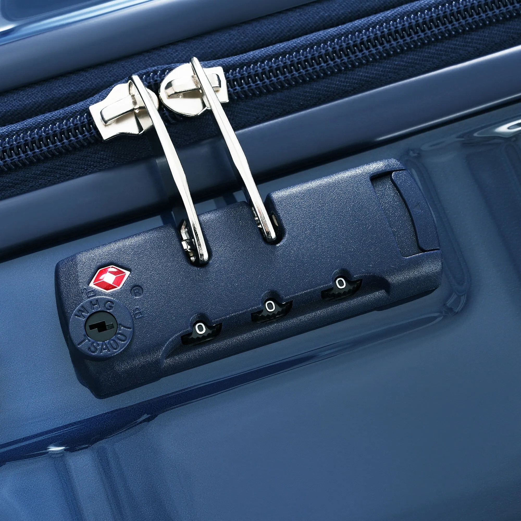 3 Piece Luggage Set with USB Port and Spinner Wheels, Hardsided Lightweight Suitcase with Mesh Pockets
