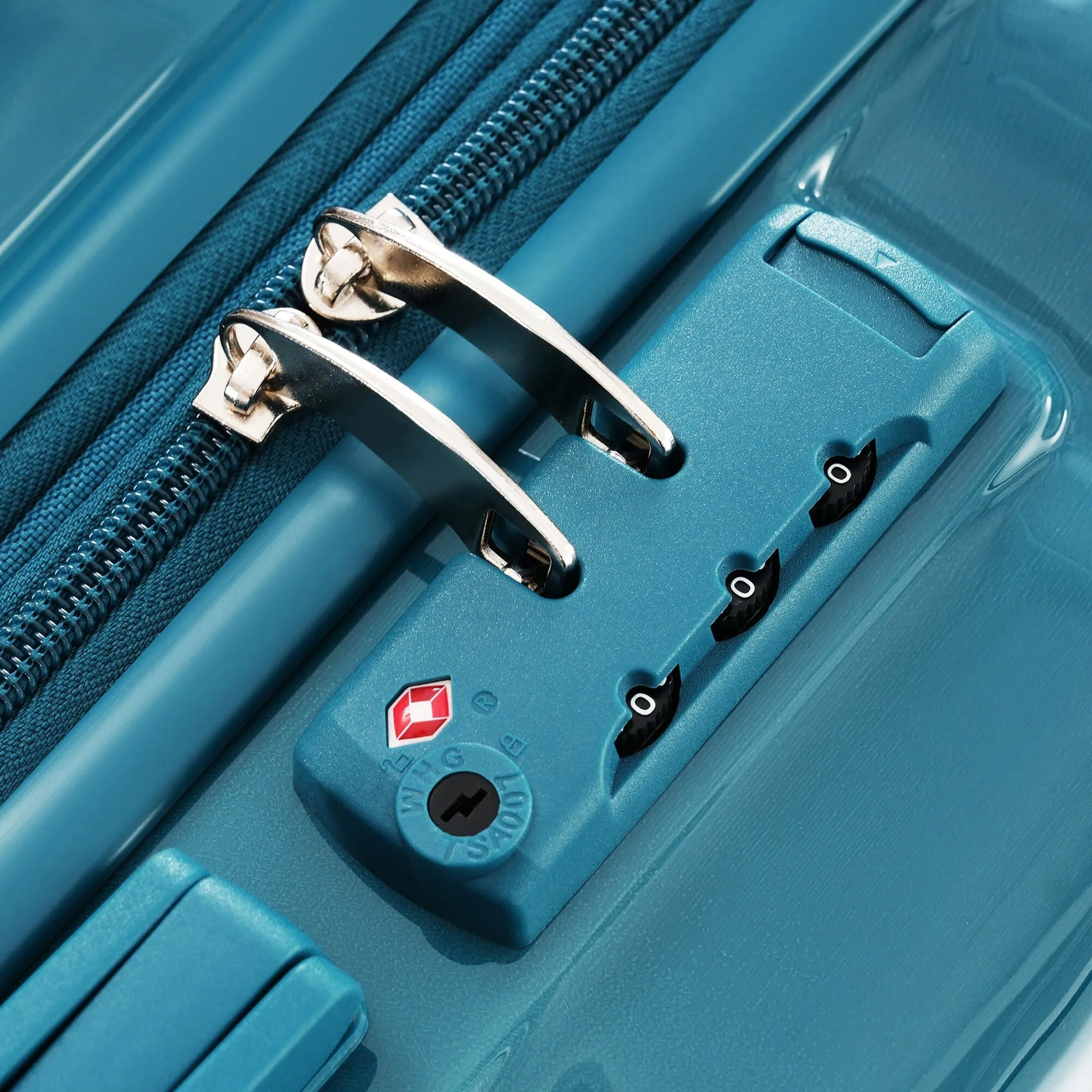3 Piece Luggage Set with USB Port and Spinner Wheels, Hardsided Lightweight Suitcase with Mesh Pockets