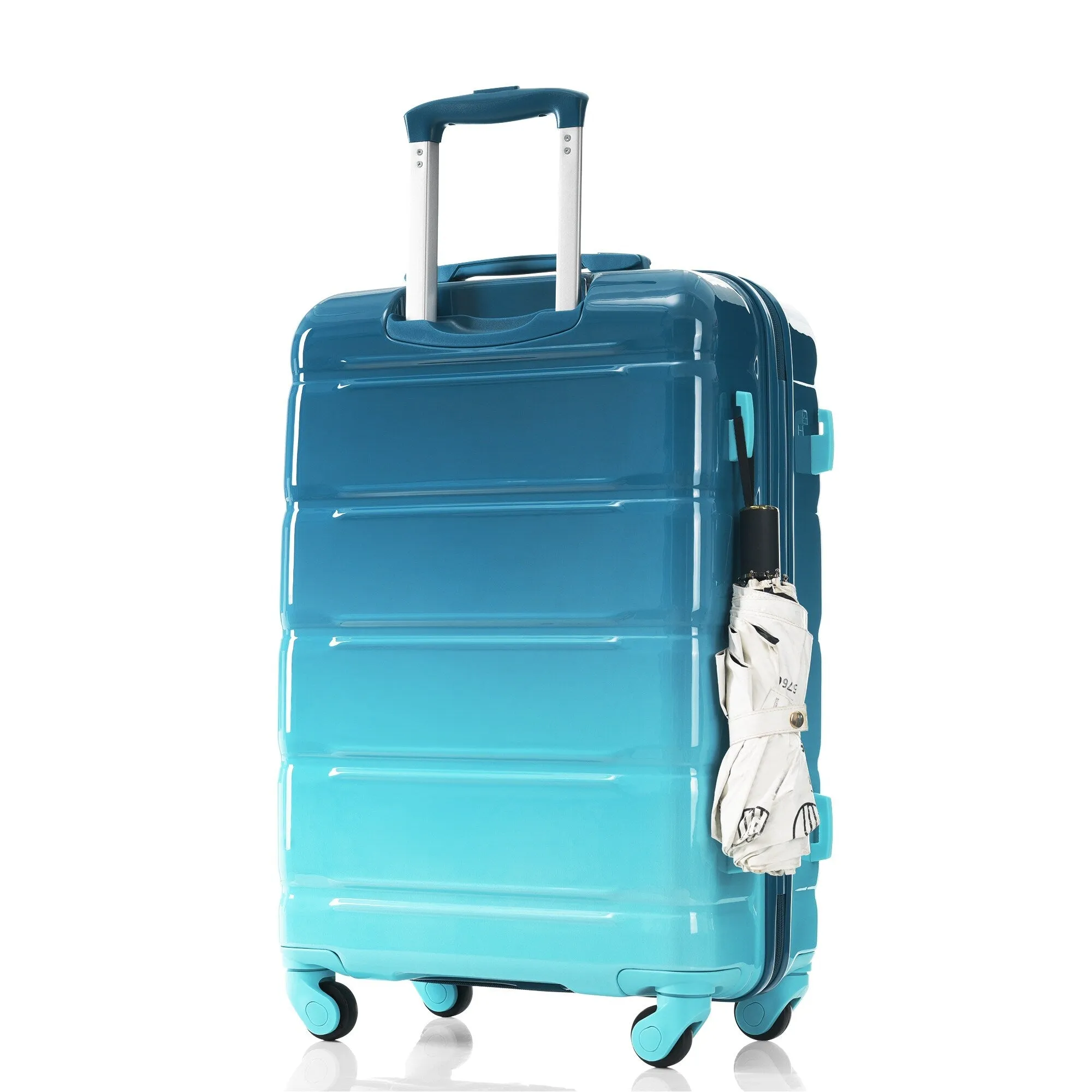 3 Piece Luggage Set with USB Port and Spinner Wheels, Hardsided Lightweight Suitcase with Mesh Pockets