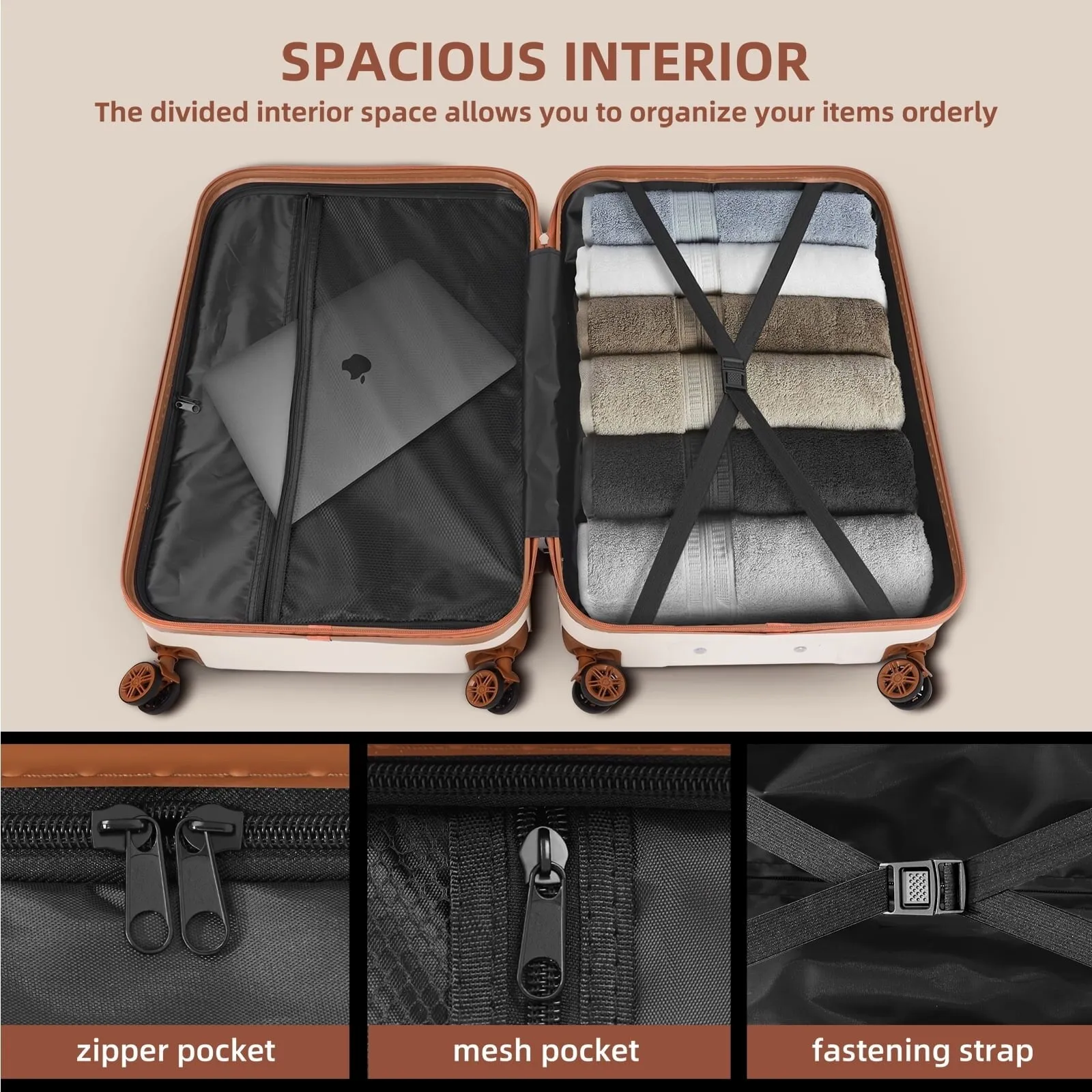 3 Piece Luggage Sets Hard Shell Suitcase Set with Spinner Wheels for Travel Trips Business 20inch 24inch 28inch