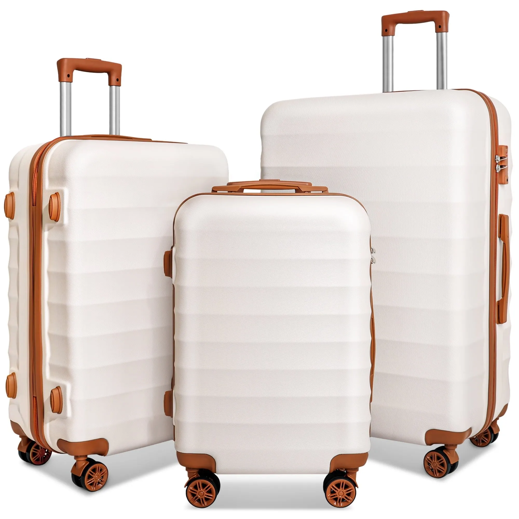3 Piece Luggage Sets Hard Shell Suitcase Set with Spinner Wheels for Travel Trips Business 20inch 24inch 28inch