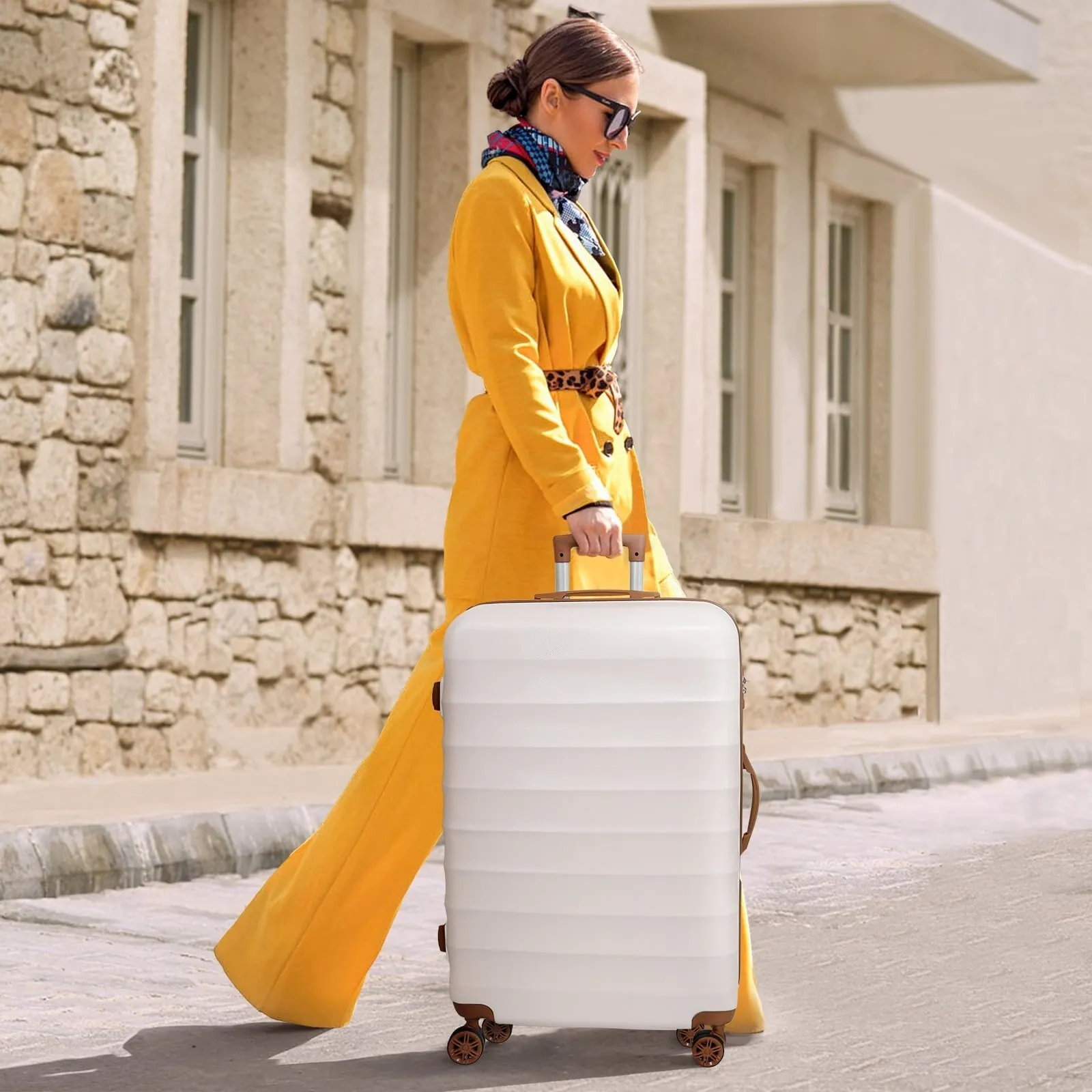 3 Piece Luggage Sets Hard Shell Suitcase Set with Spinner Wheels for Travel Trips Business 20inch 24inch 28inch