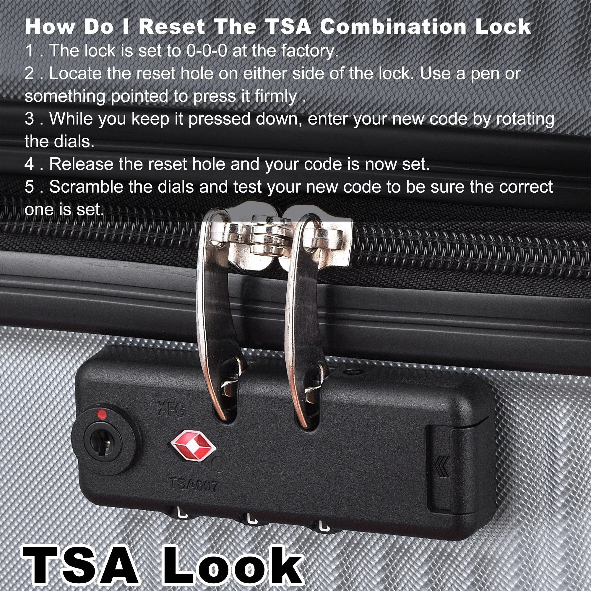 3 Piece Luggage with TSA Lock ABS, Durable Luggage Set, Lightweight Suitcase with Hooks, 20in/24in/28in