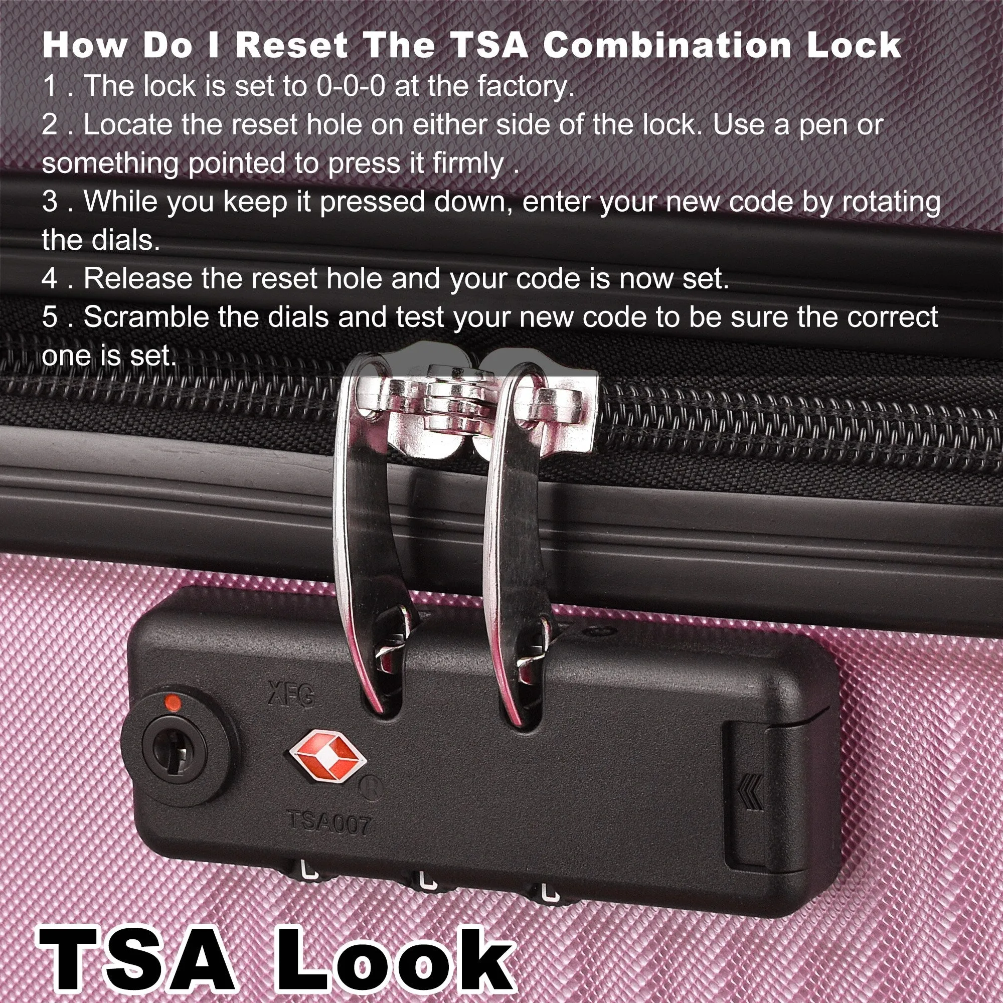 3 Piece Luggage with TSA Lock ABS, Durable Luggage Set, Lightweight Suitcase with Hooks, 20in/24in/28in