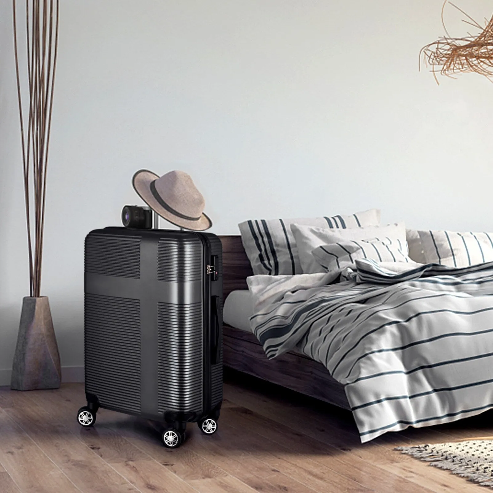 3 Piece Luggage with TSA Lock ABS, Durable Luggage Set