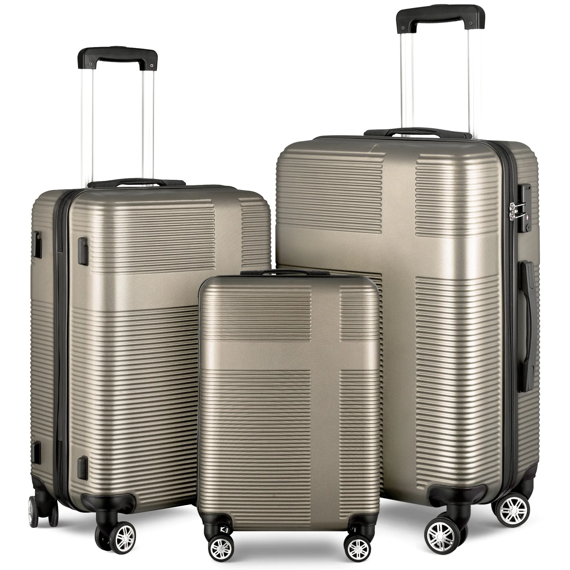 3 Piece Luggage with TSA Lock ABS, Durable Luggage Set