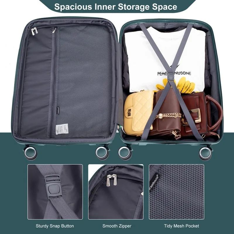 3-Piece Set Expandable Hardshell Luggage Sets Lightweight Durable Suitcase with TSA Lock
