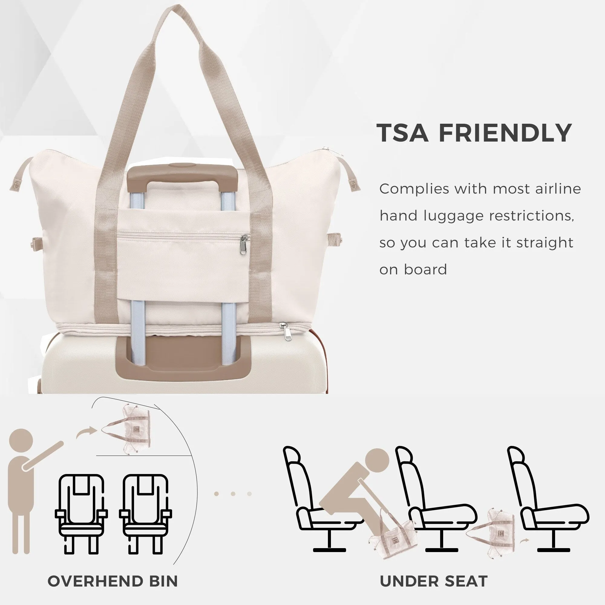 4 Piece Luggage Sets with Travel Bag and Cup Holder, 20-inch Expandable Suitcase with USB Port and 360-degree Wheels