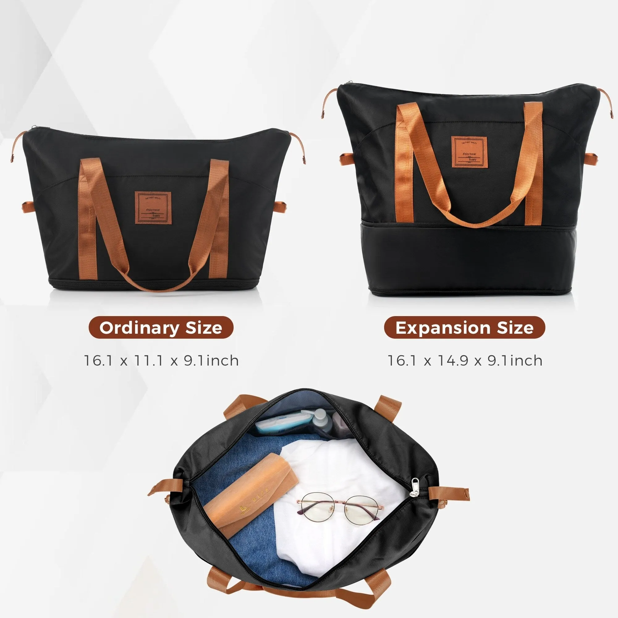4 Piece Luggage Sets with Travel Bag and Cup Holder, 20-inch Expandable Suitcase with USB Port and 360-degree Wheels