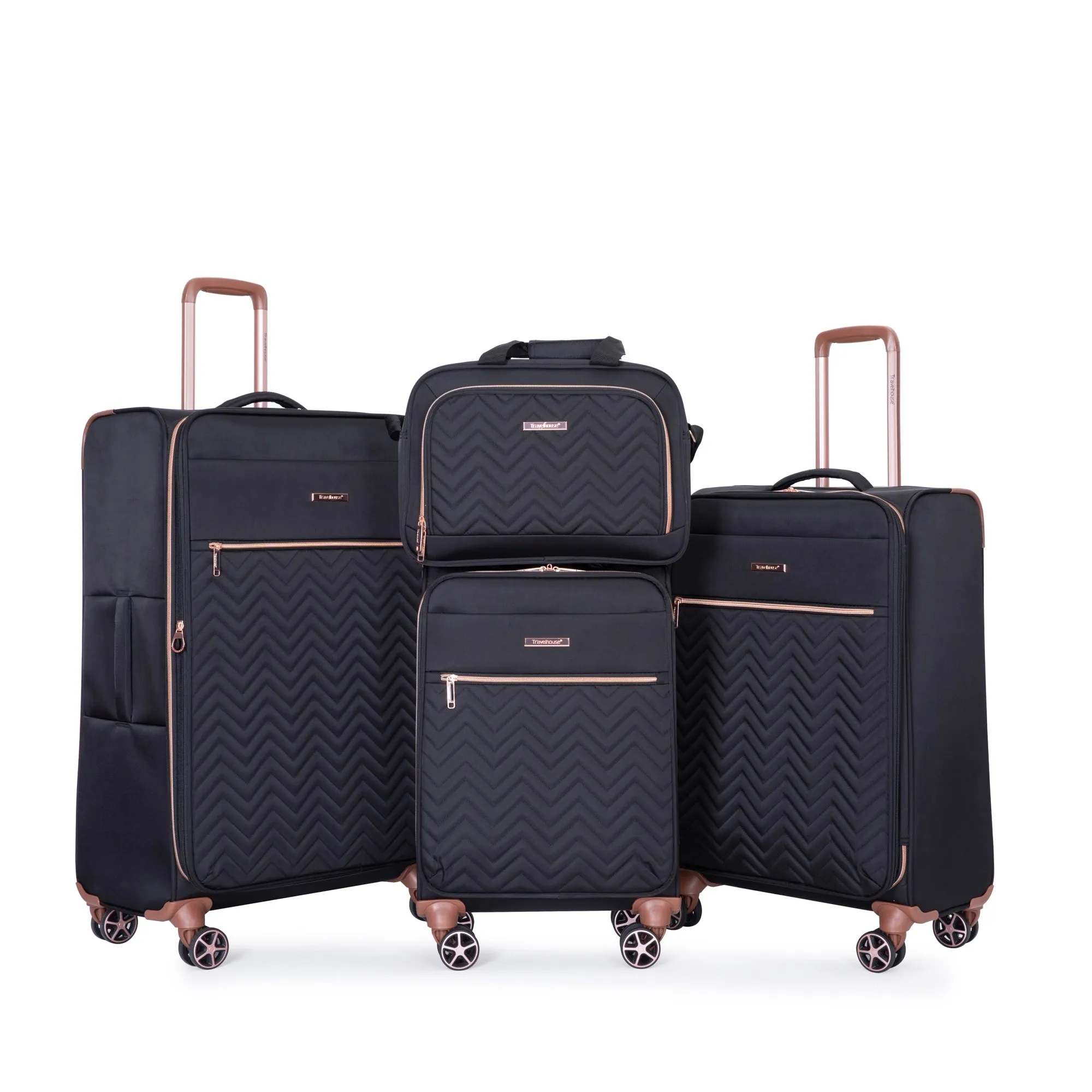 4-Piece Set (16/20/24/28) ,Softshell Suitcase Spinner Wheels Terylene Lightweight Luggage Sets