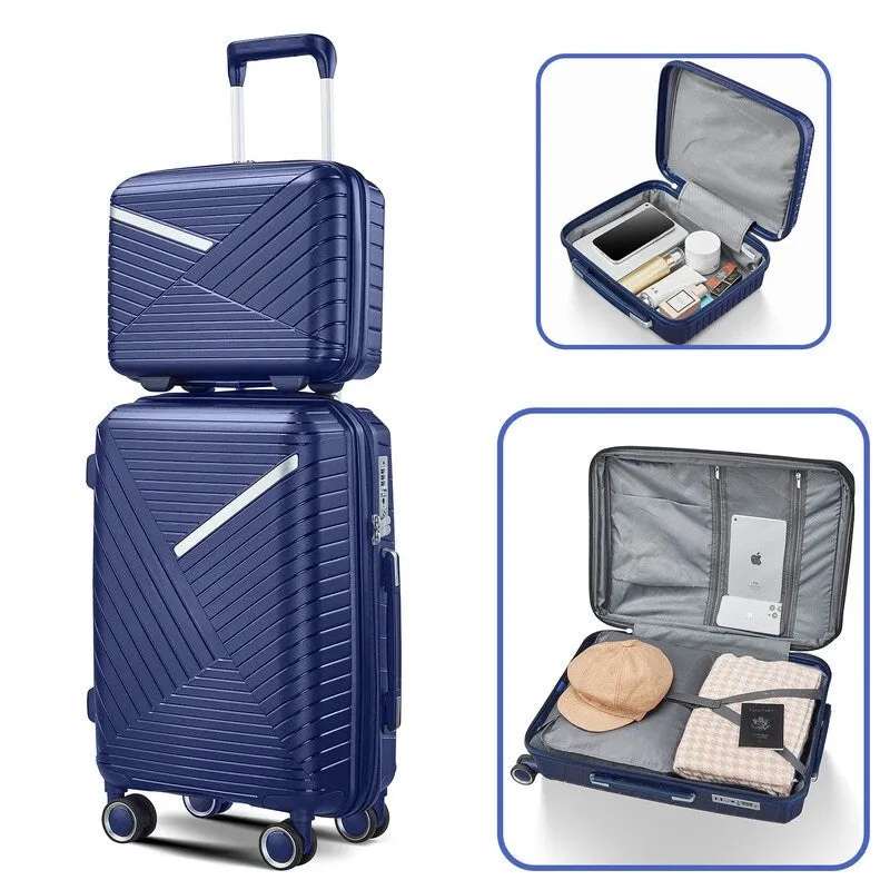 4-Piece(14/20/24/28) PP Lightweight & Durable Expandable Suitcase Luggage Sets with TSA Lock