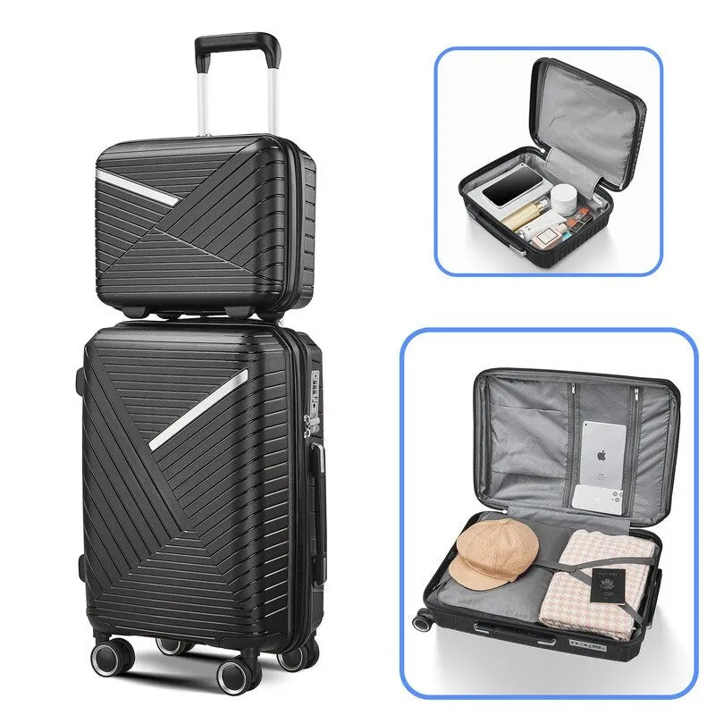 4-Piece(14/20/24/28) PP Lightweight & Durable Expandable Suitcase Luggage Sets with TSA Lock
