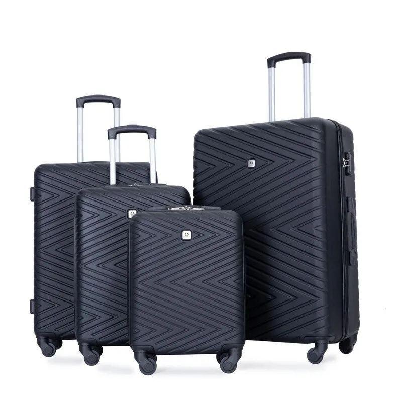 4PCS ABS Lightweight Suitcase Luggage Set with Rotating Wheels,24" and 28" with TSA Lock