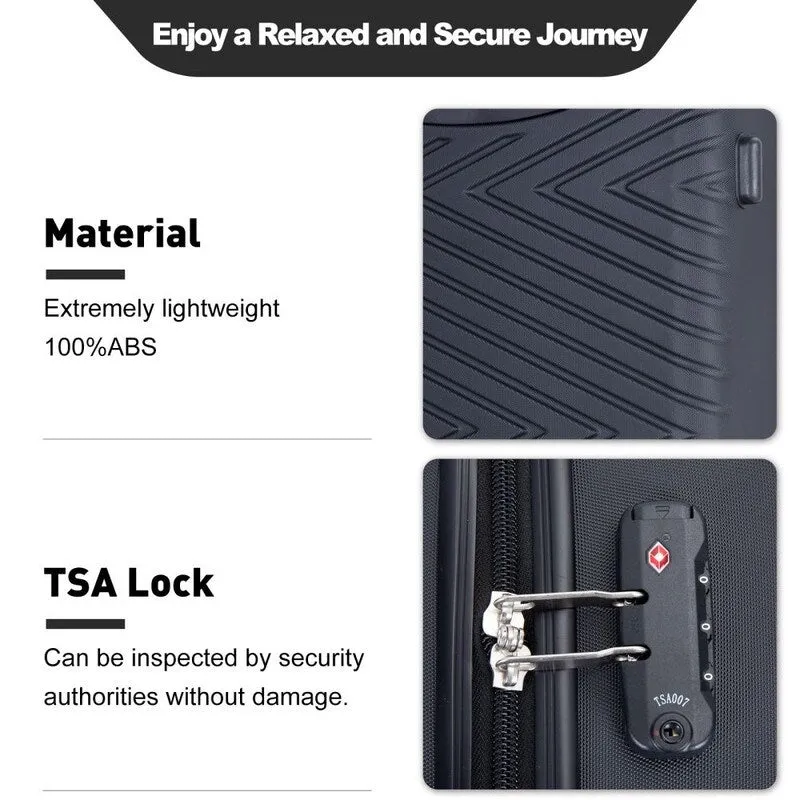 4PCS ABS Lightweight Suitcase Luggage Set with Rotating Wheels,24" and 28" with TSA Lock