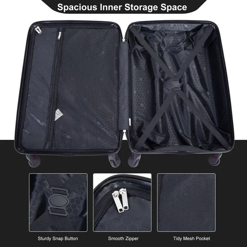 4PCS ABS Lightweight Suitcase Luggage Set with Rotating Wheels,24" and 28" with TSA Lock