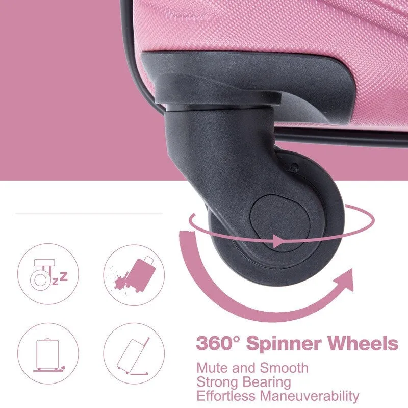 4PCS ABS Lightweight Suitcase Luggage Set with Rotating Wheels,24" and 28" with TSA Lock