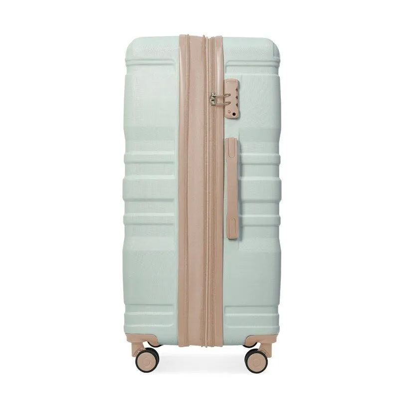 4Pcs Expandable ABS Durable Suitcase Luggage Sets with 360°Spinner Wheels and Travel Bag