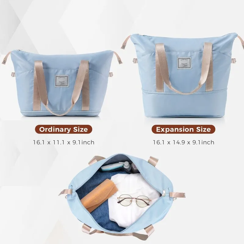 4Pcs Expandable ABS Durable Suitcase Luggage Sets with 360°Spinner Wheels and Travel Bag