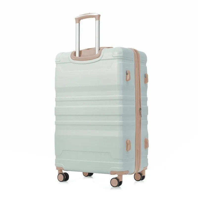 4Pcs Expandable ABS Durable Suitcase Luggage Sets with 360°Spinner Wheels and Travel Bag