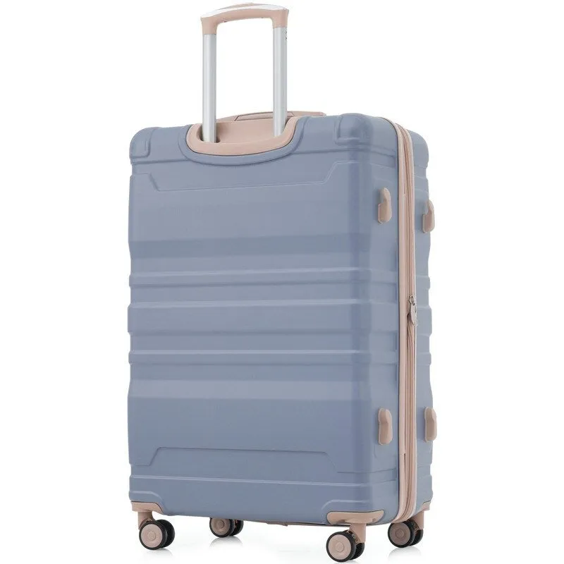 4Pcs Expandable ABS Durable Suitcase Luggage Sets with 360°Spinner Wheels and Travel Bag