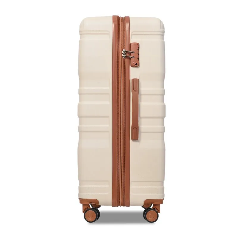4Pcs Expandable ABS Durable Suitcase Luggage Sets with 360°Spinner Wheels and Travel Bag