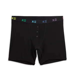 6" Fly Boxer Briefs - TENCEL™ Modal Black X= Rainbow