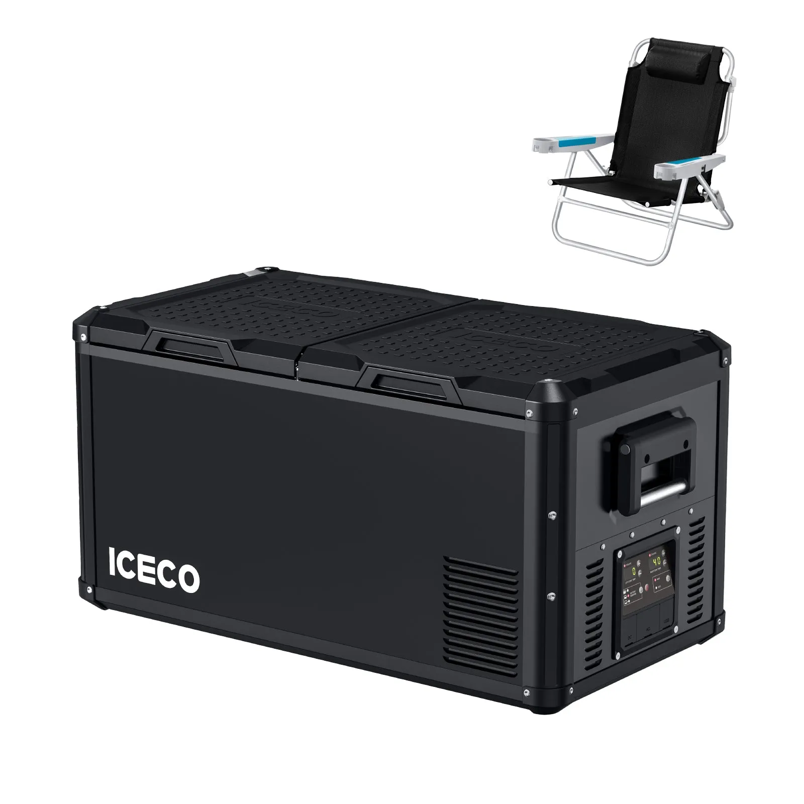 79.2QT VL75ProD 12V Heavy Duty Freezer with BC75 Beach Chair| ICECO