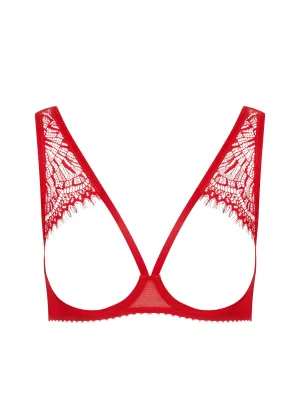 Accroche Coeur Open Cup Bra (Red)