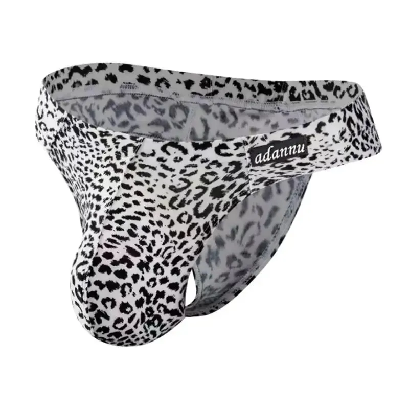 Adannu Men's Leopard Thongs Moisture-Wicking Cotton Seamless AD745