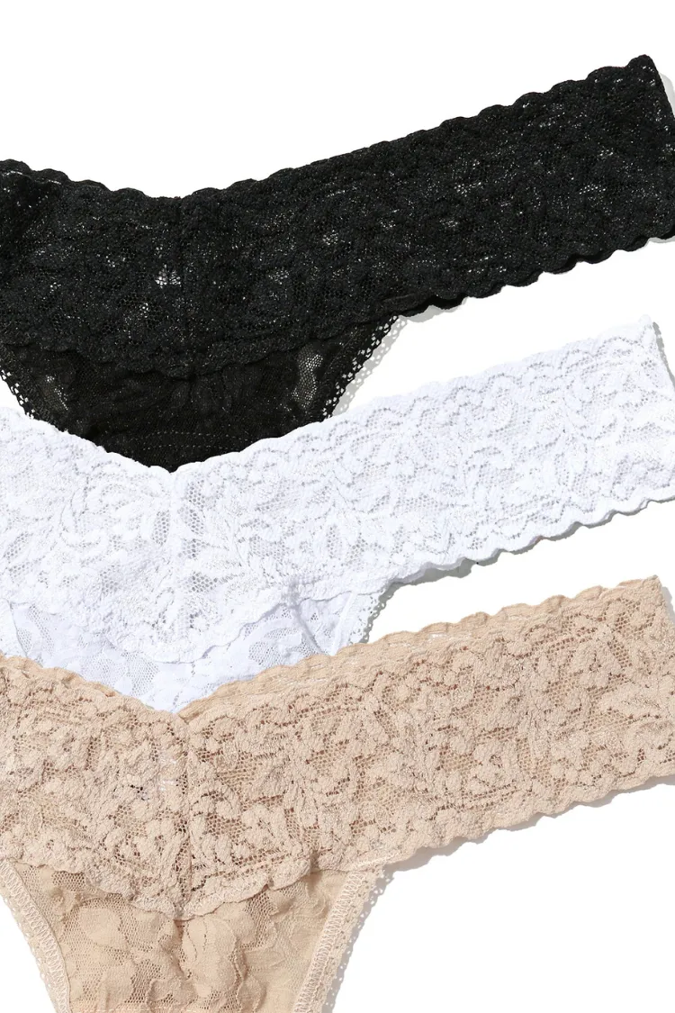 Ballerina 3-Pack Low Rise Lace Thongs