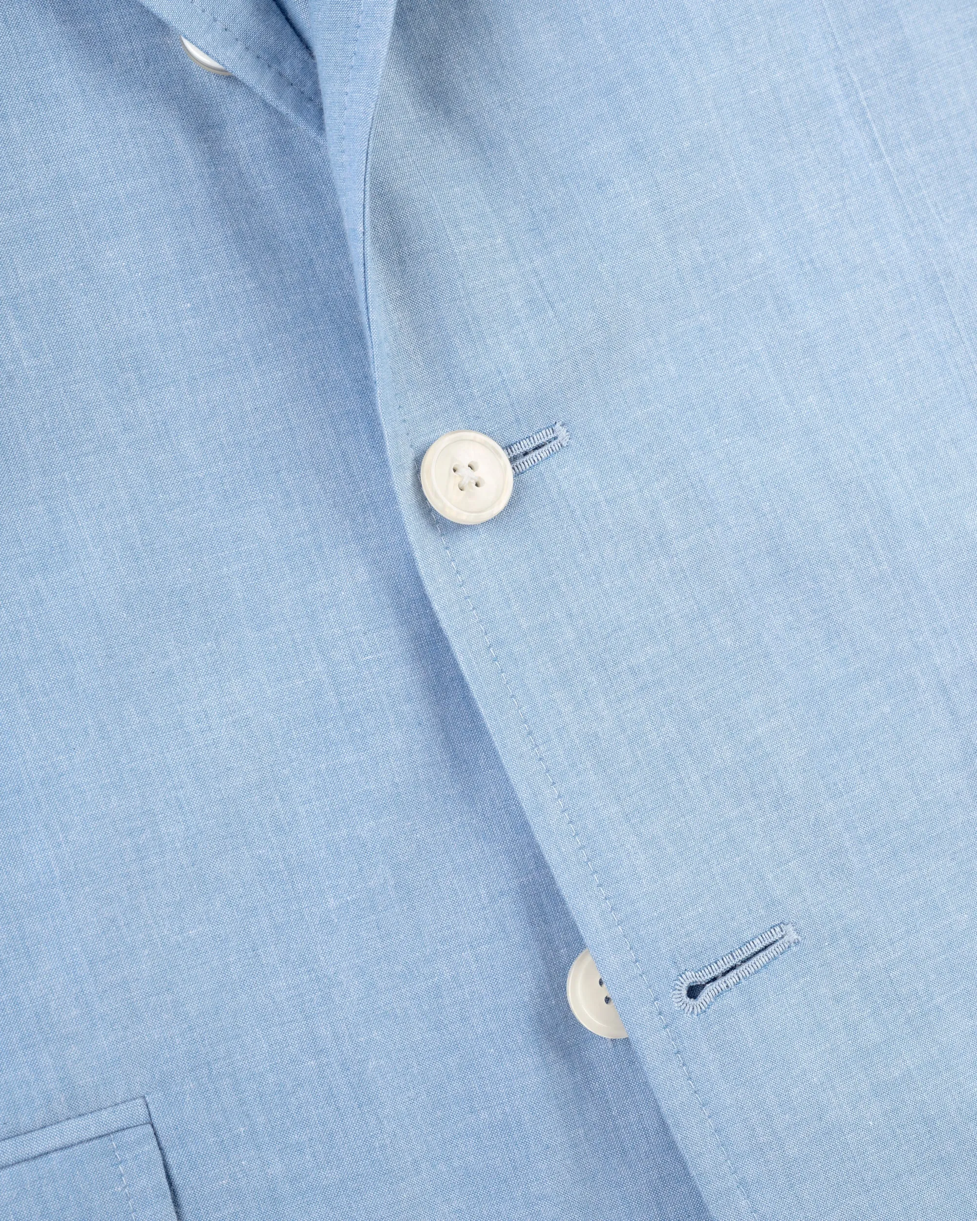 BLUE COTTON CHAMBRAY SPORT COAT -  MTO