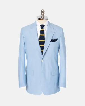 BLUE COTTON CHAMBRAY SPORT COAT -  MTO