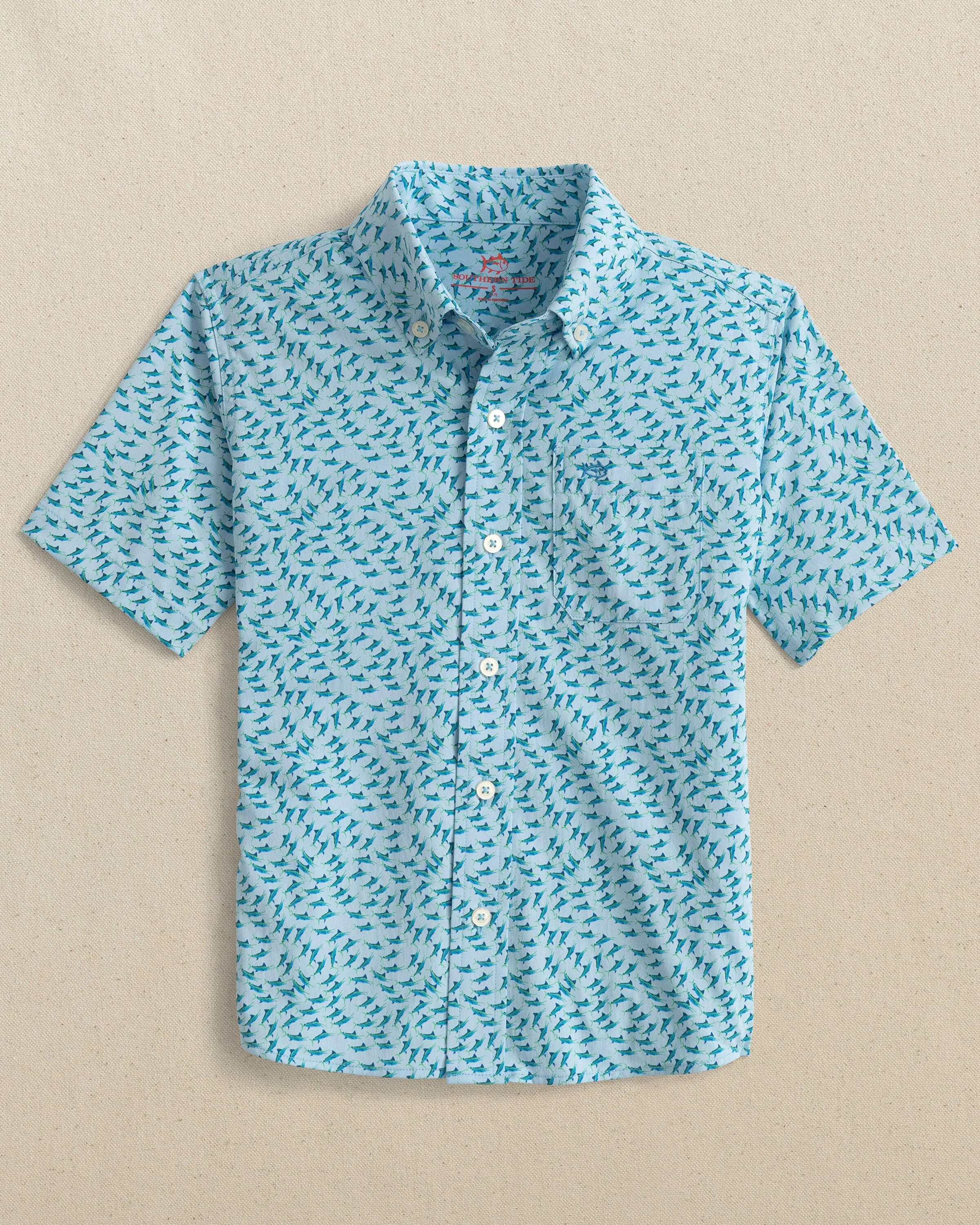 Boys Intercoastal Fintastic Short Sleeve Sport Shirt