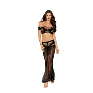 Bralette and Maxi Skirt Dmnd - One Size - Black