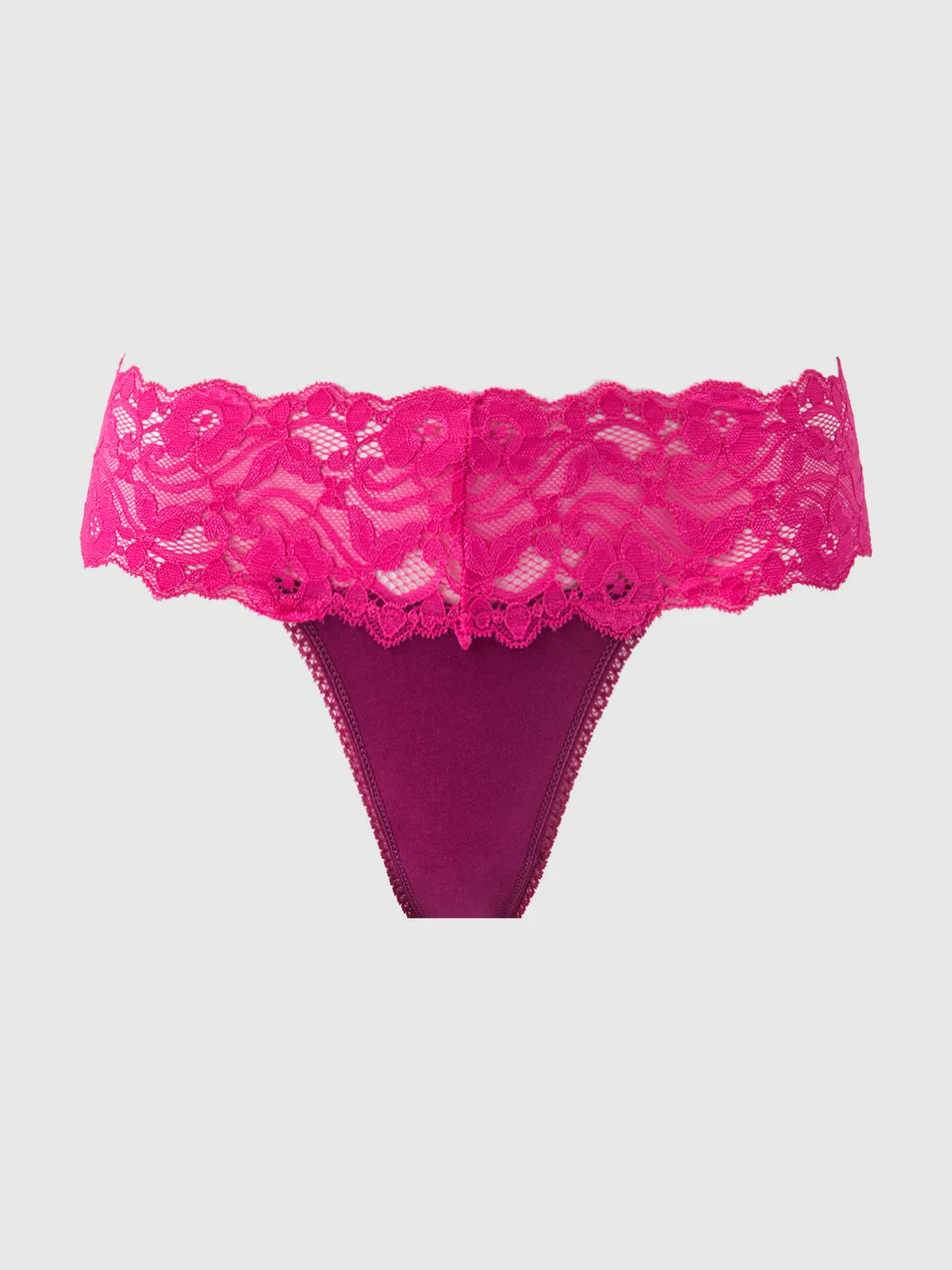 Bridget Stretch Cotton & Lace Thong