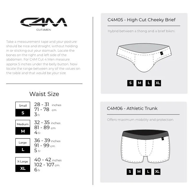 C4M High Cut Cheeky Brief Provocative - Snake