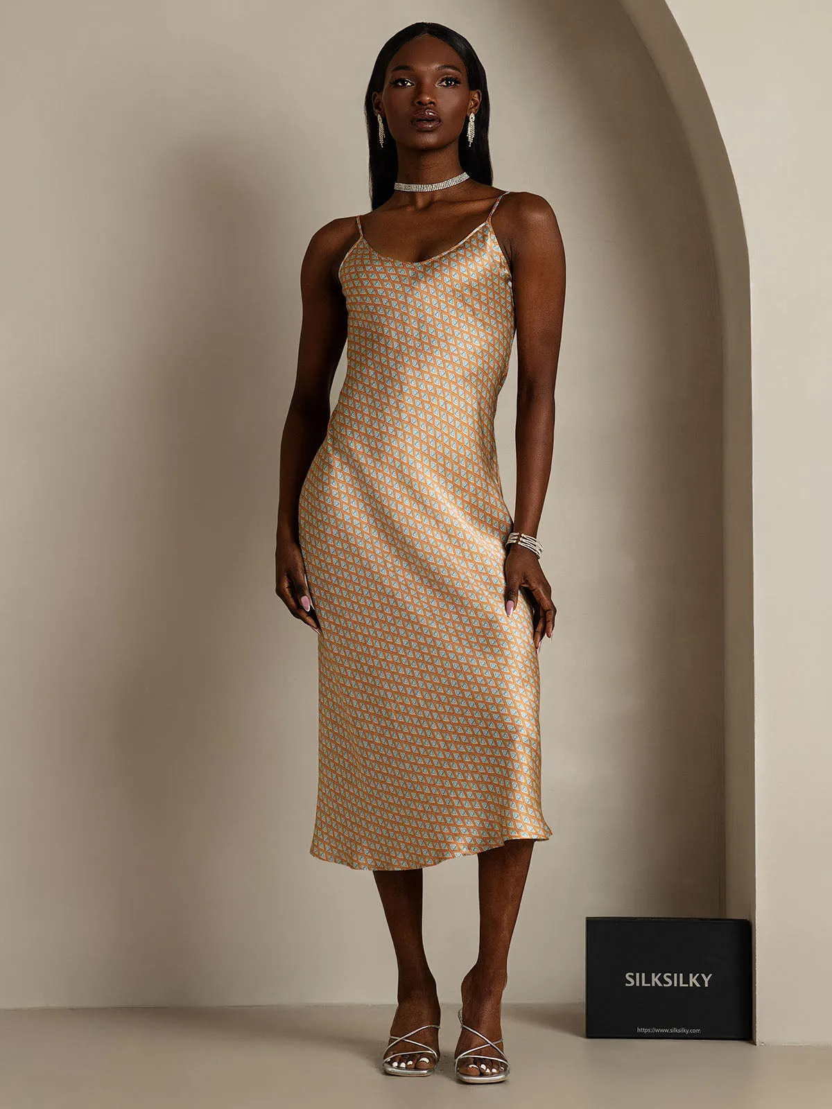 Classic Spaghetti Strap Long Silk Nightgown