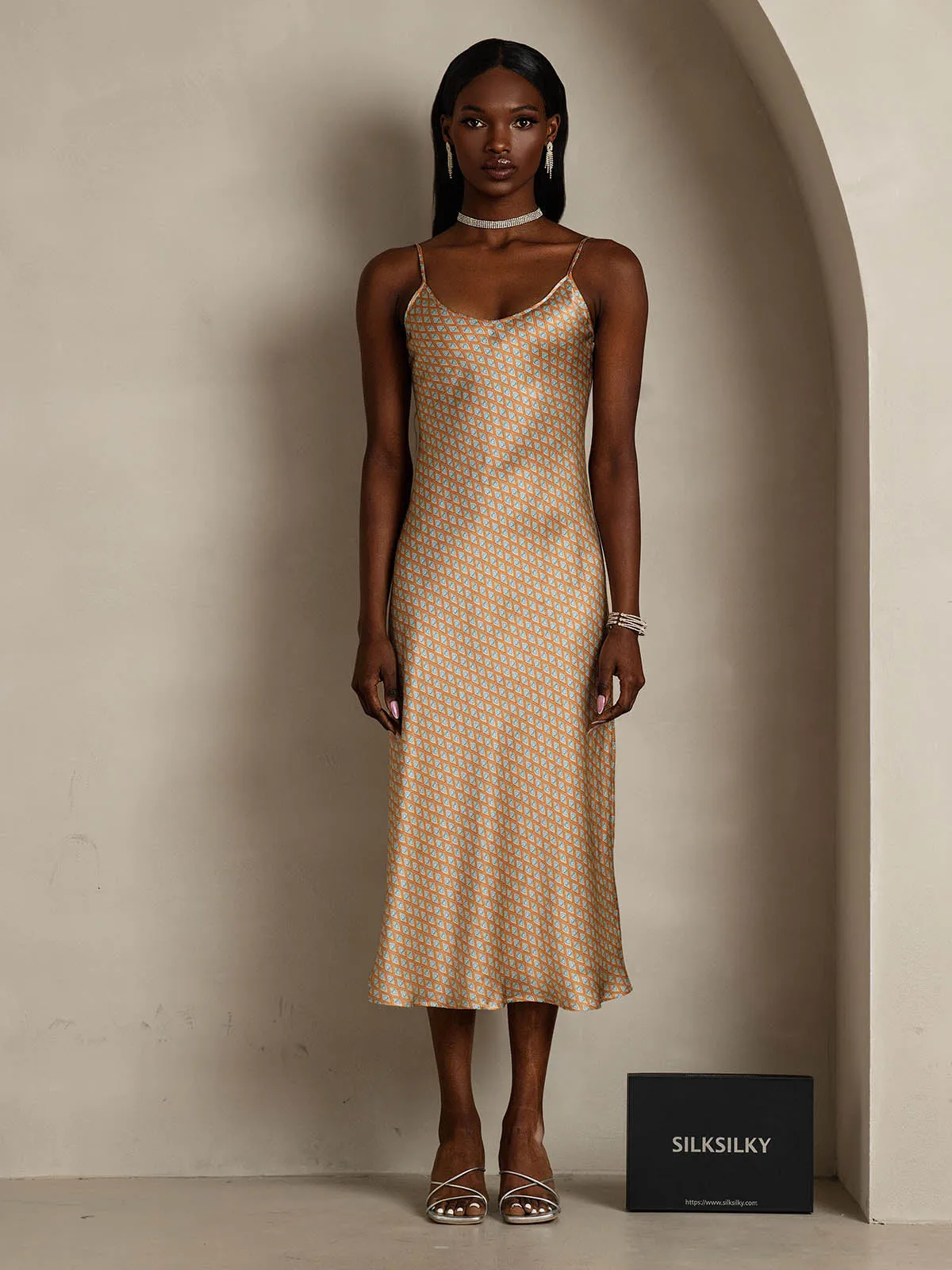 Classic Spaghetti Strap Long Silk Nightgown