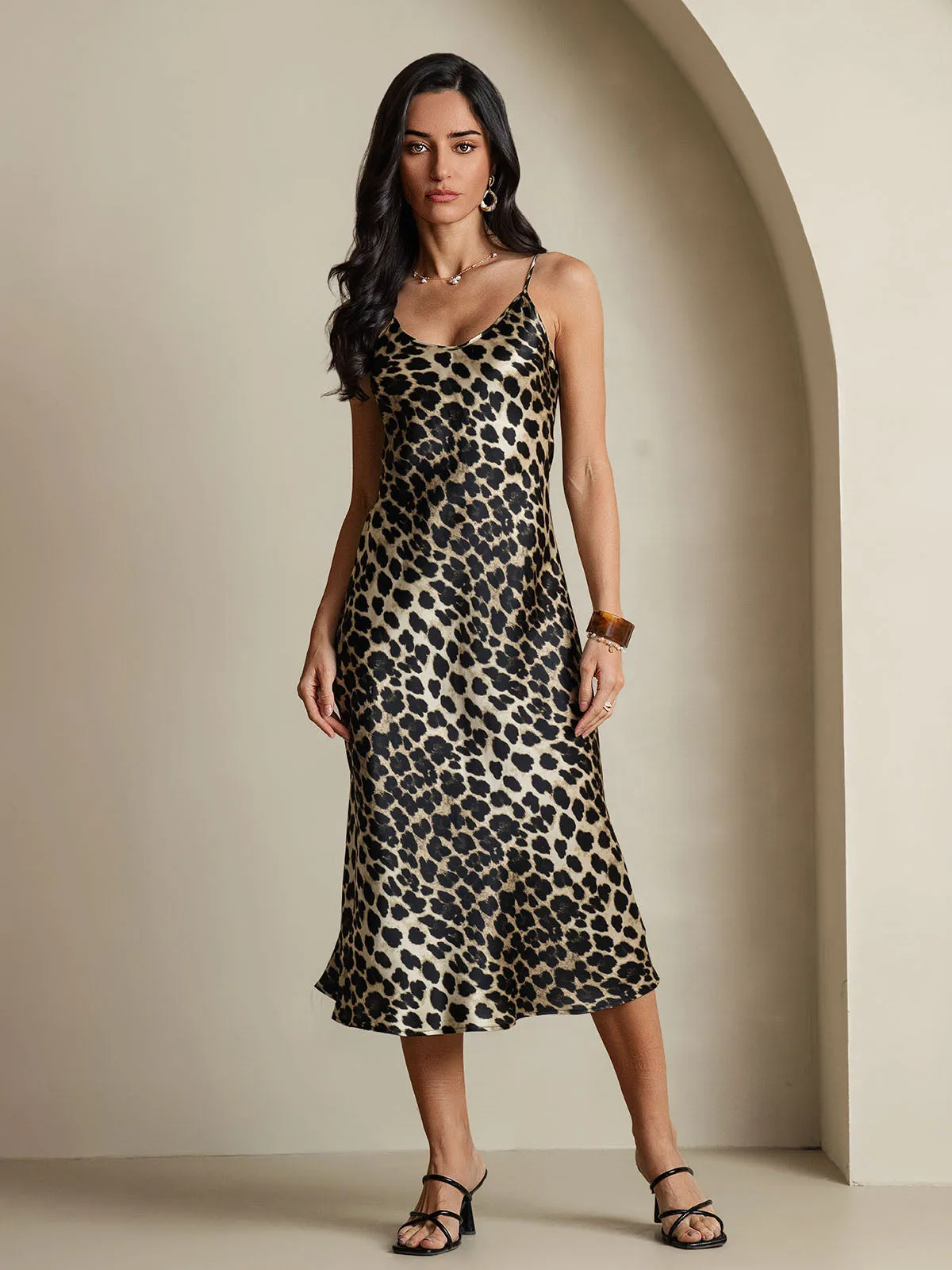 Classic Spaghetti Strap Long Silk Nightgown