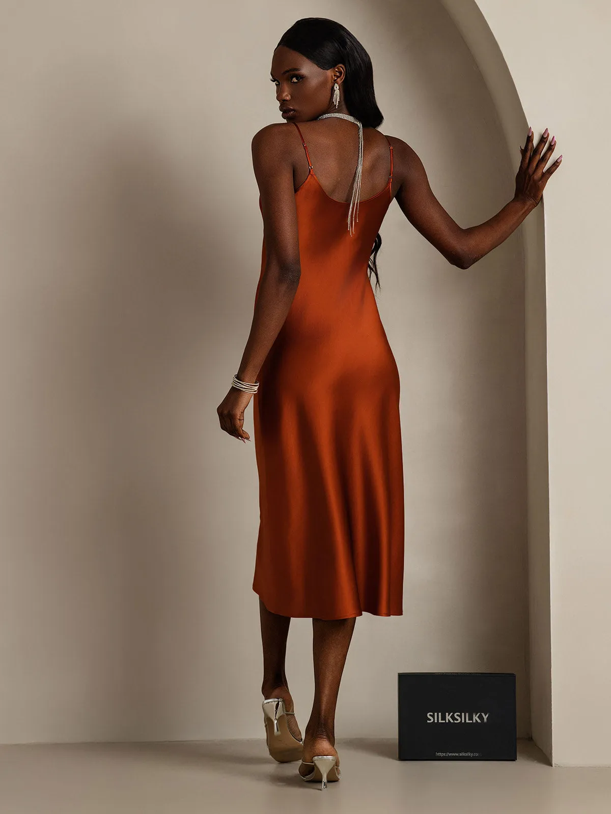 Classic Spaghetti Strap Long Silk Nightgown