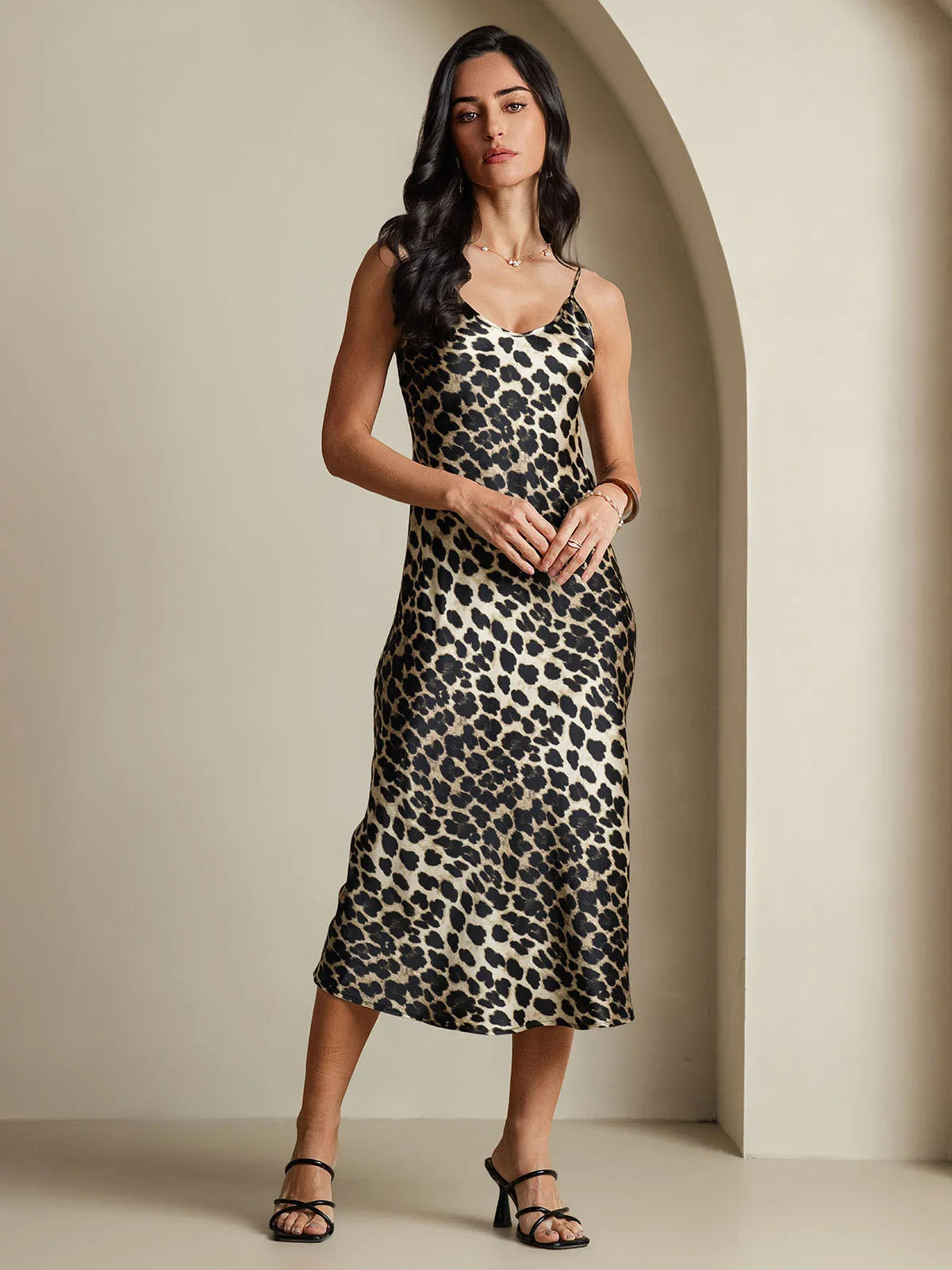Classic Spaghetti Strap Long Silk Nightgown