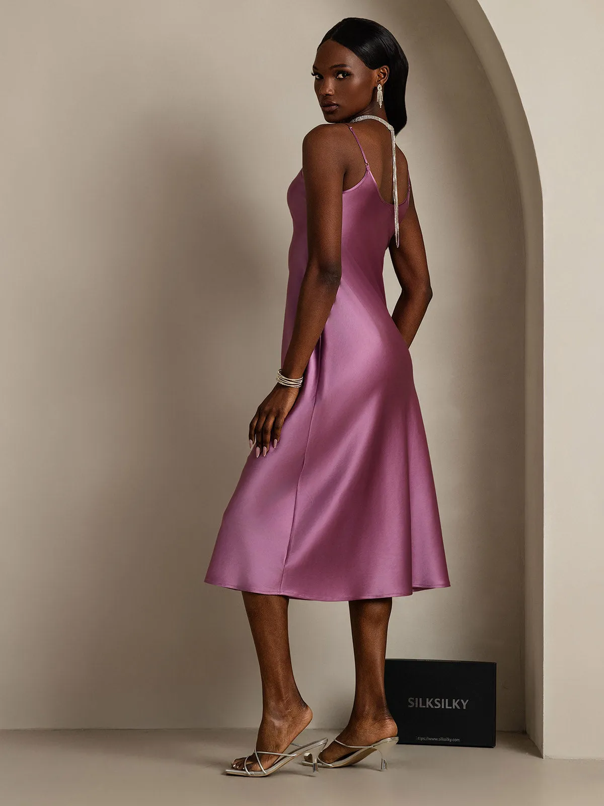 Classic Spaghetti Strap Long Silk Nightgown