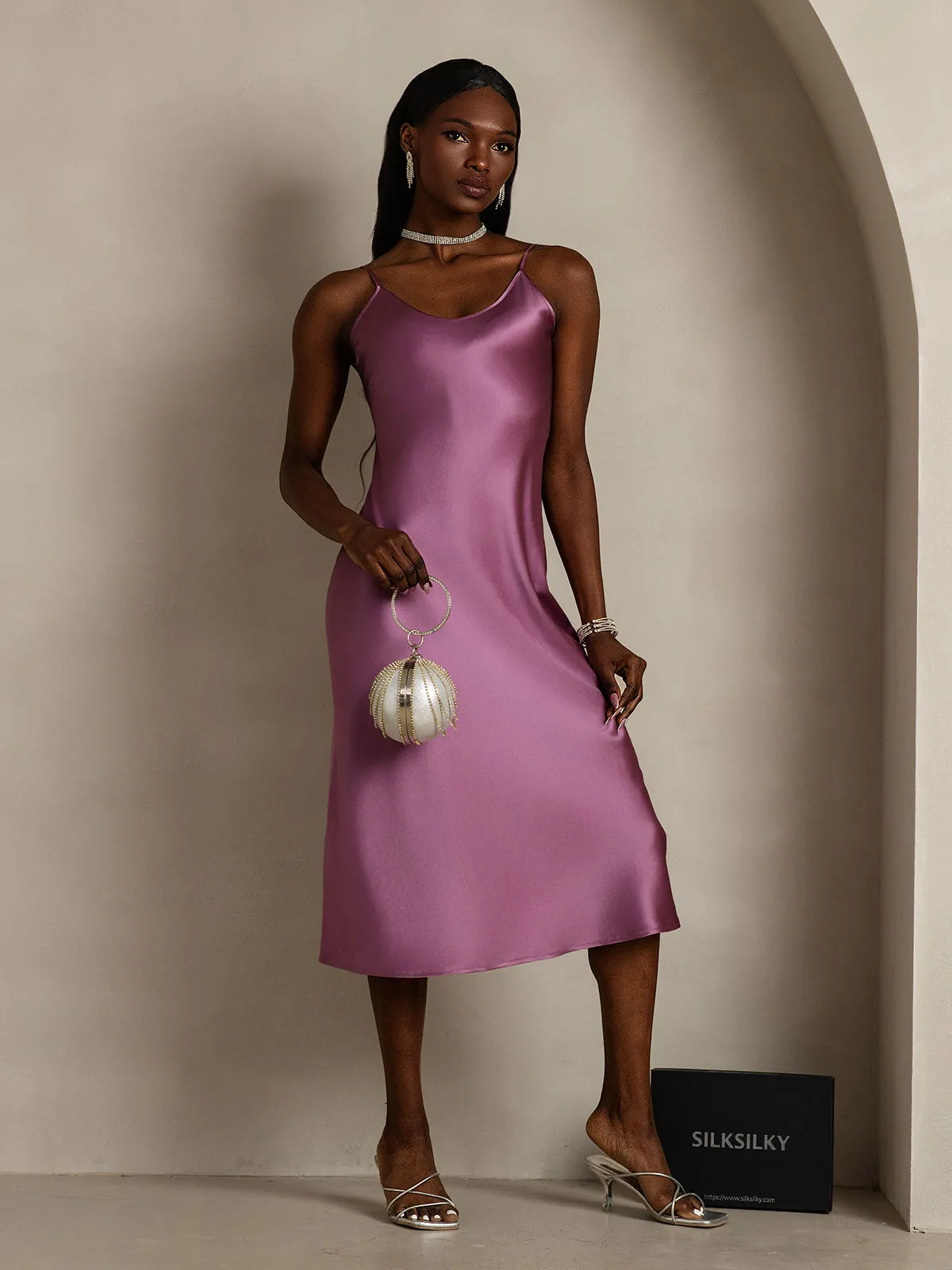 Classic Spaghetti Strap Long Silk Nightgown