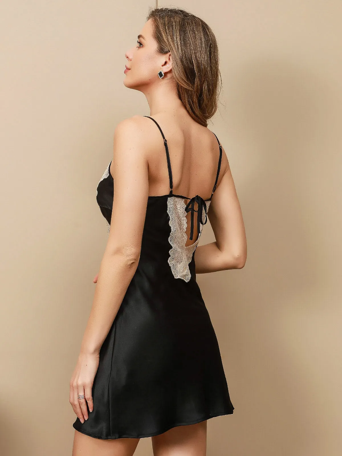 Clearance - Pure Silk Lace Nightgown & Robe Set
