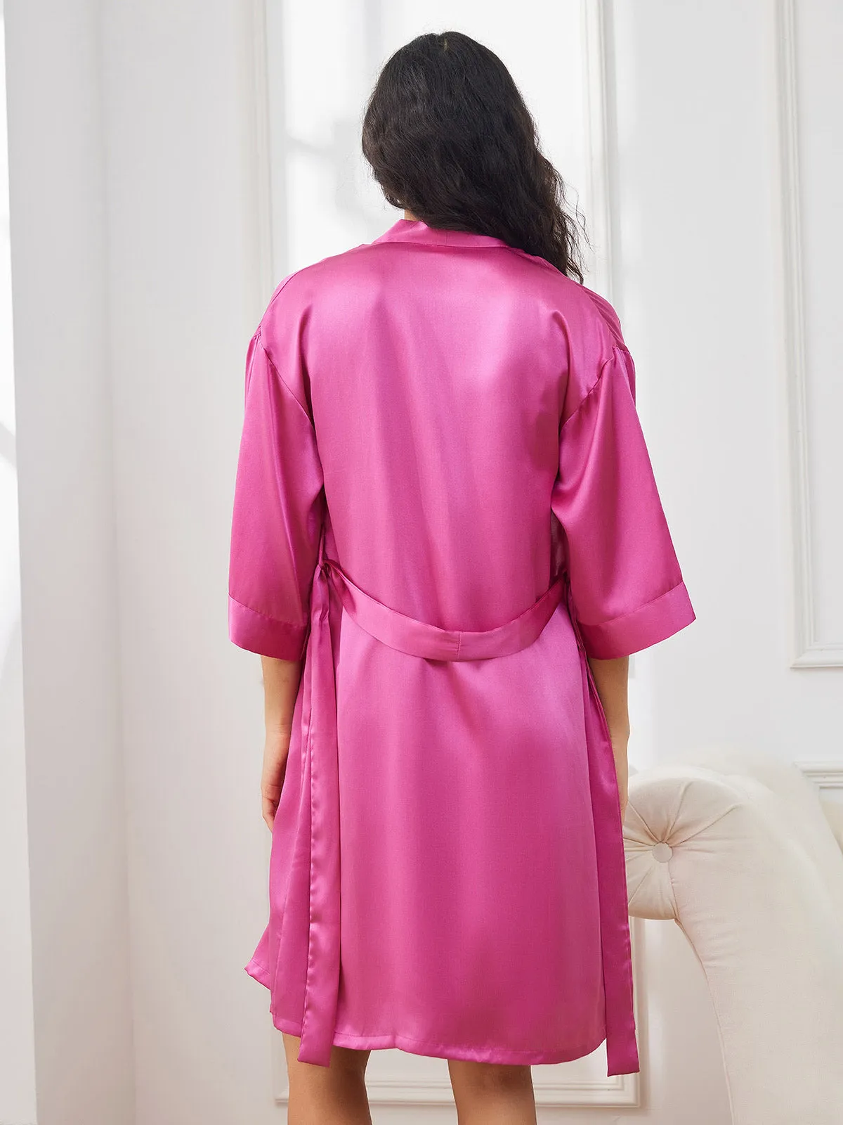 Clearance(US Warehouse) -Pure Silk Classic Spaghetti Strap Slip Nightgown&Robe Set 2Pcs